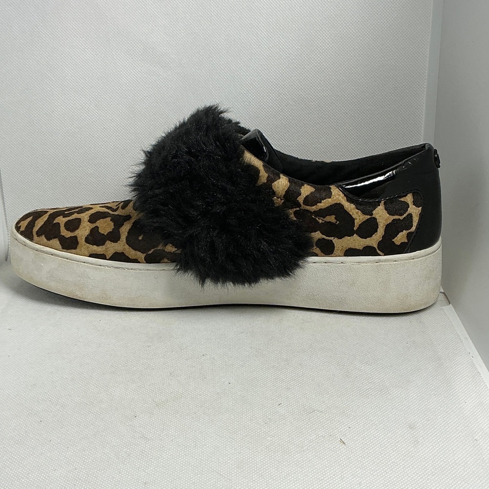 Michael Michael Kors Leopard Calf Hair Faux Fur Slip-On Sneakers Size 10 - Picture 7 of 12